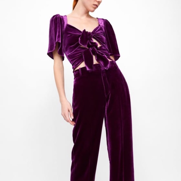 Zara purple velvet top-- Host Pick!! - Picture 2 of 3